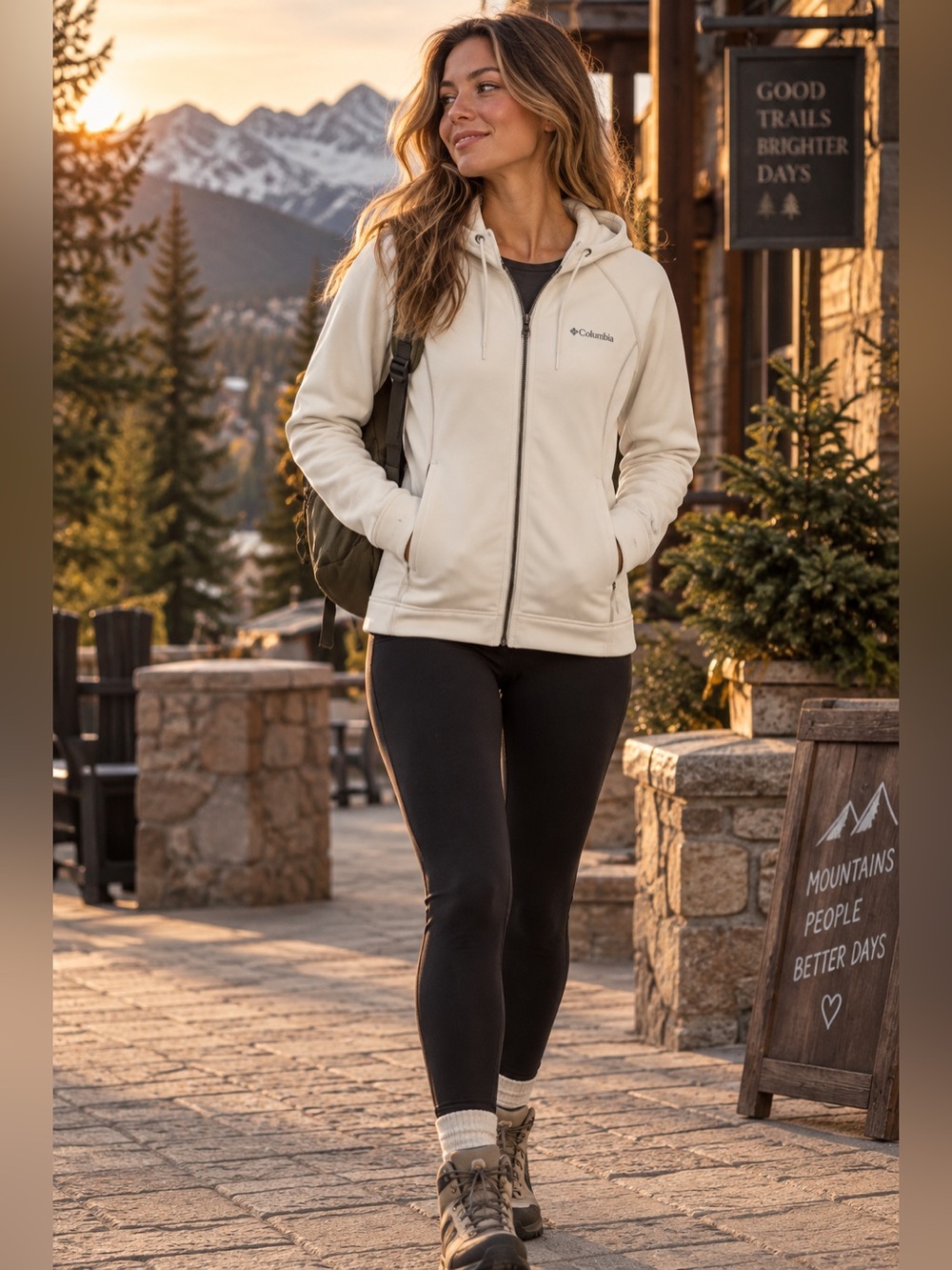 Columbia Women’s White Full-Zip Hooded Utility Jacket
